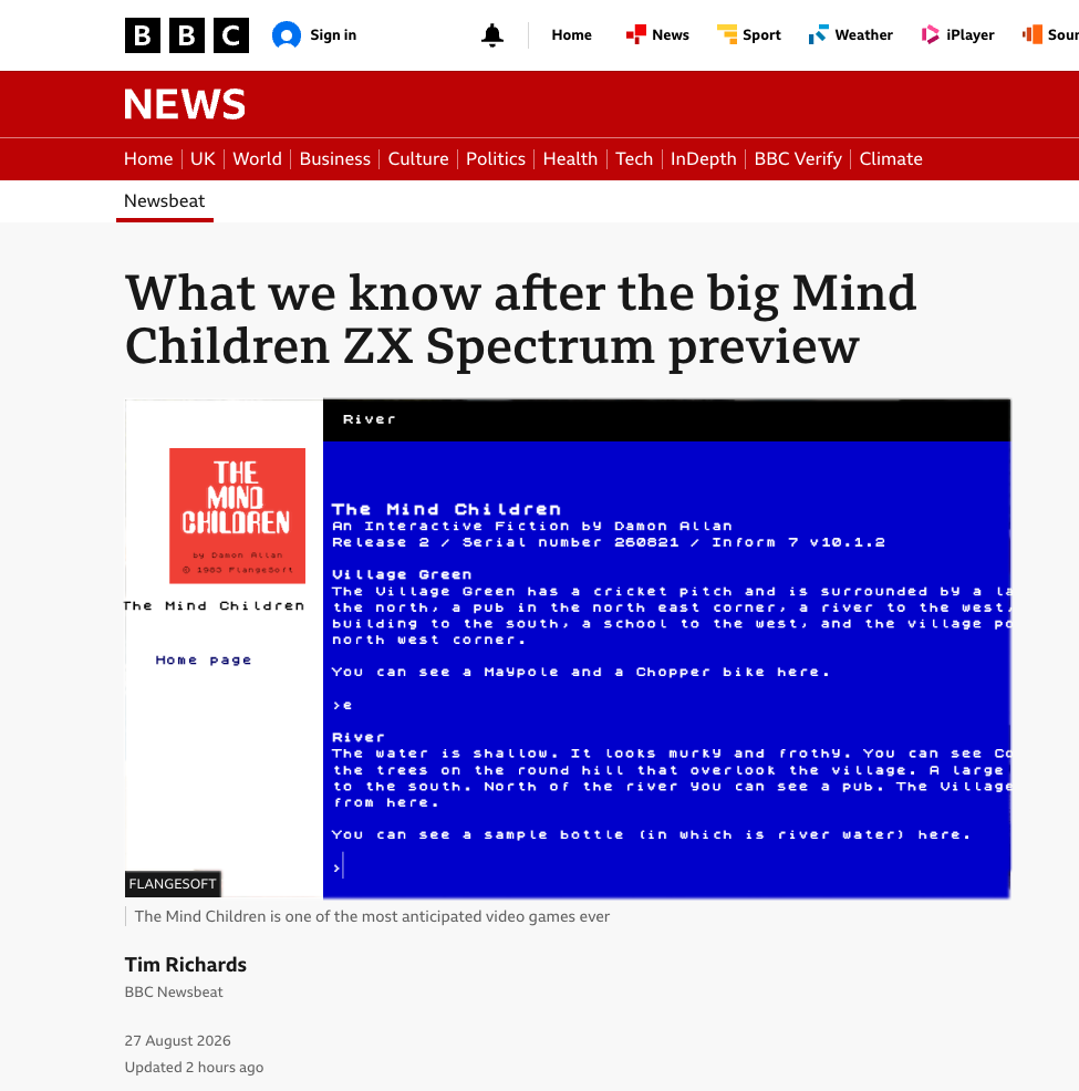 Fake BBC News story: What we know after the big Mind Children ZX Spectrum preview